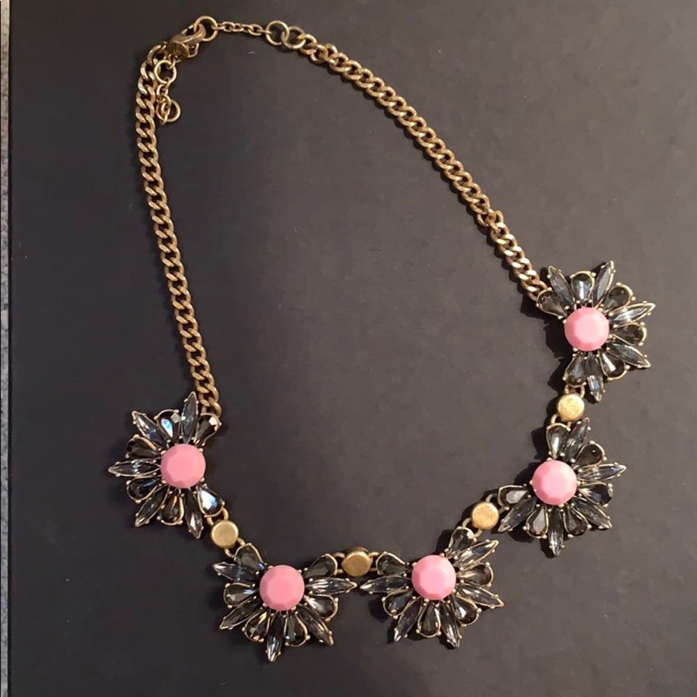 J. Crew Statement Necklace - Lavender & Smoke Grey